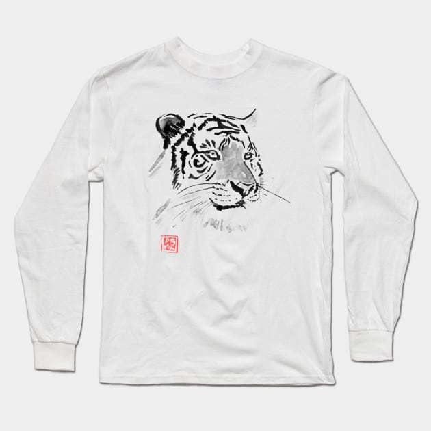 white tiger Long Sleeve T-Shirt by pechane